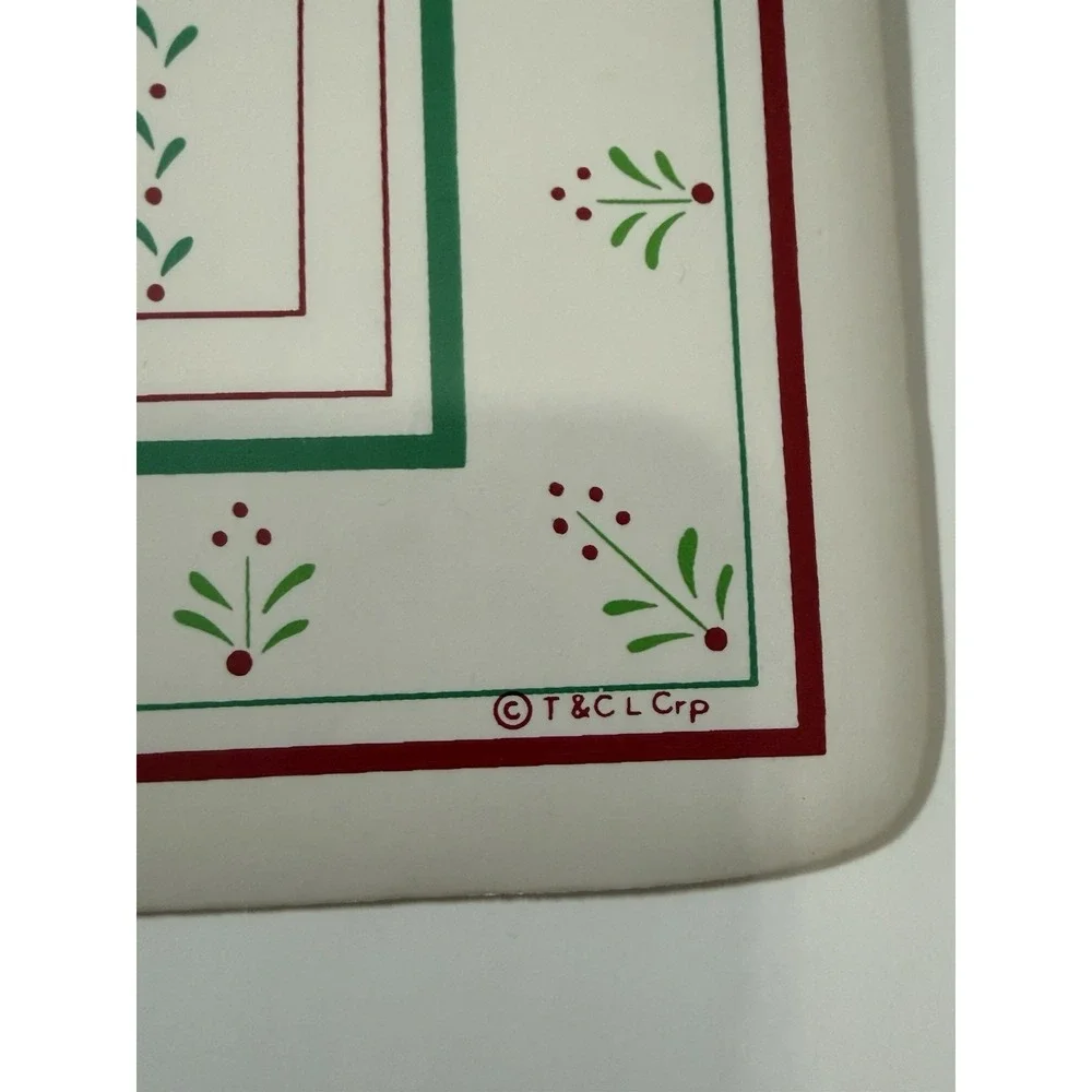 Town & Country Vinyl Placemats Christmas Holiday Decor Vintage 4 Set 80's 90's